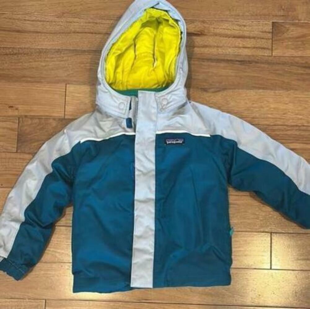 Patagonia Boy's Teal/Grey Hooded Coat 3T
